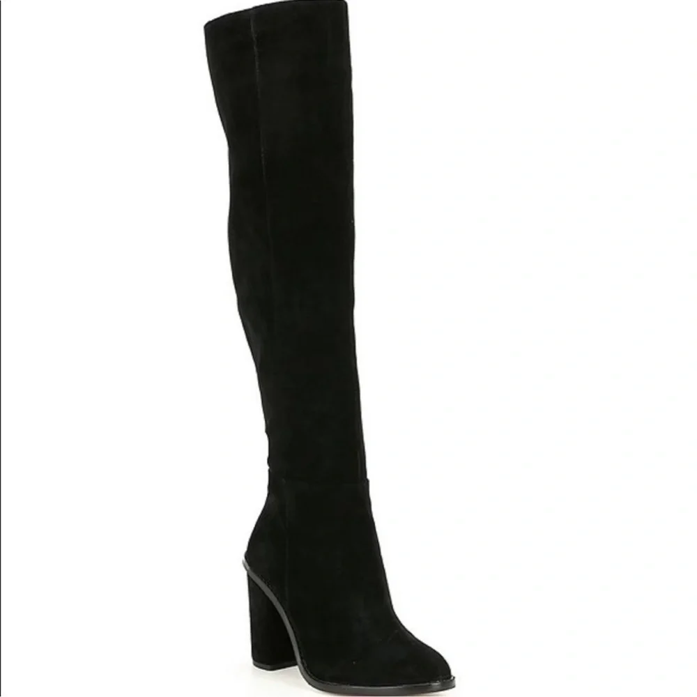 Chic Black Suede Over the Knee Women's Boots